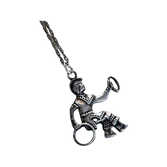 Vintage Sterling Silver Native American Hoop Dancer Pendant - Picture 6 of 8